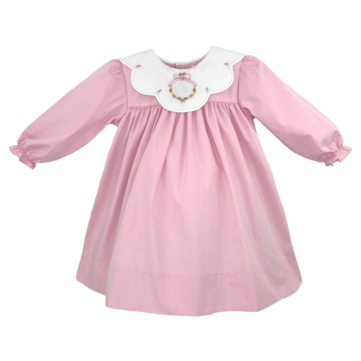 (Girls) Dress with Collar & Autumn Embroidery (K-DAE03)