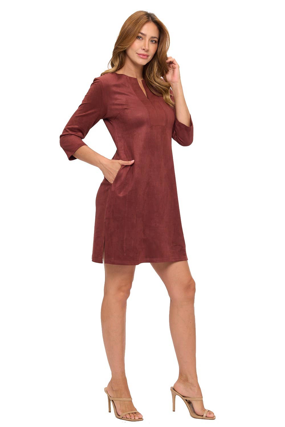 (Misses) RUSTIC Julie Split Neck Dress #M-RD26