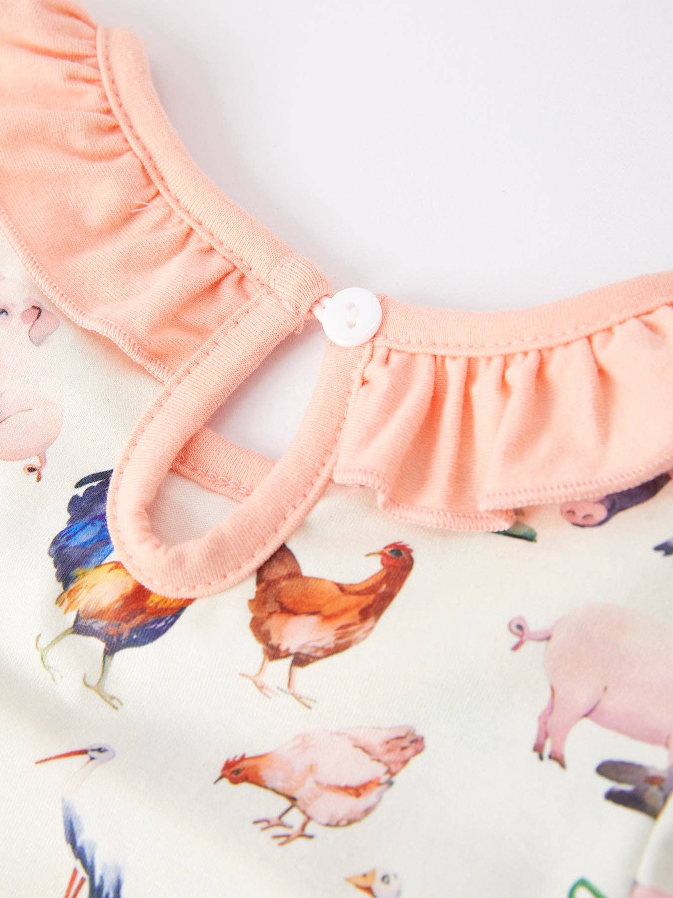 (Toddlers) Farm Chicken Horse Print Girls Outfits Set - (K-FPO16)