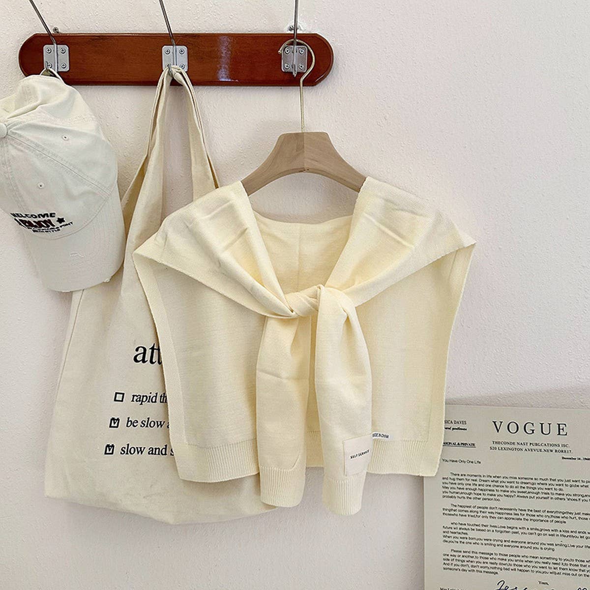 (M Tops) Solid Color Knitted Knotted Shawl–Casual & Cozy (A-KKS)
