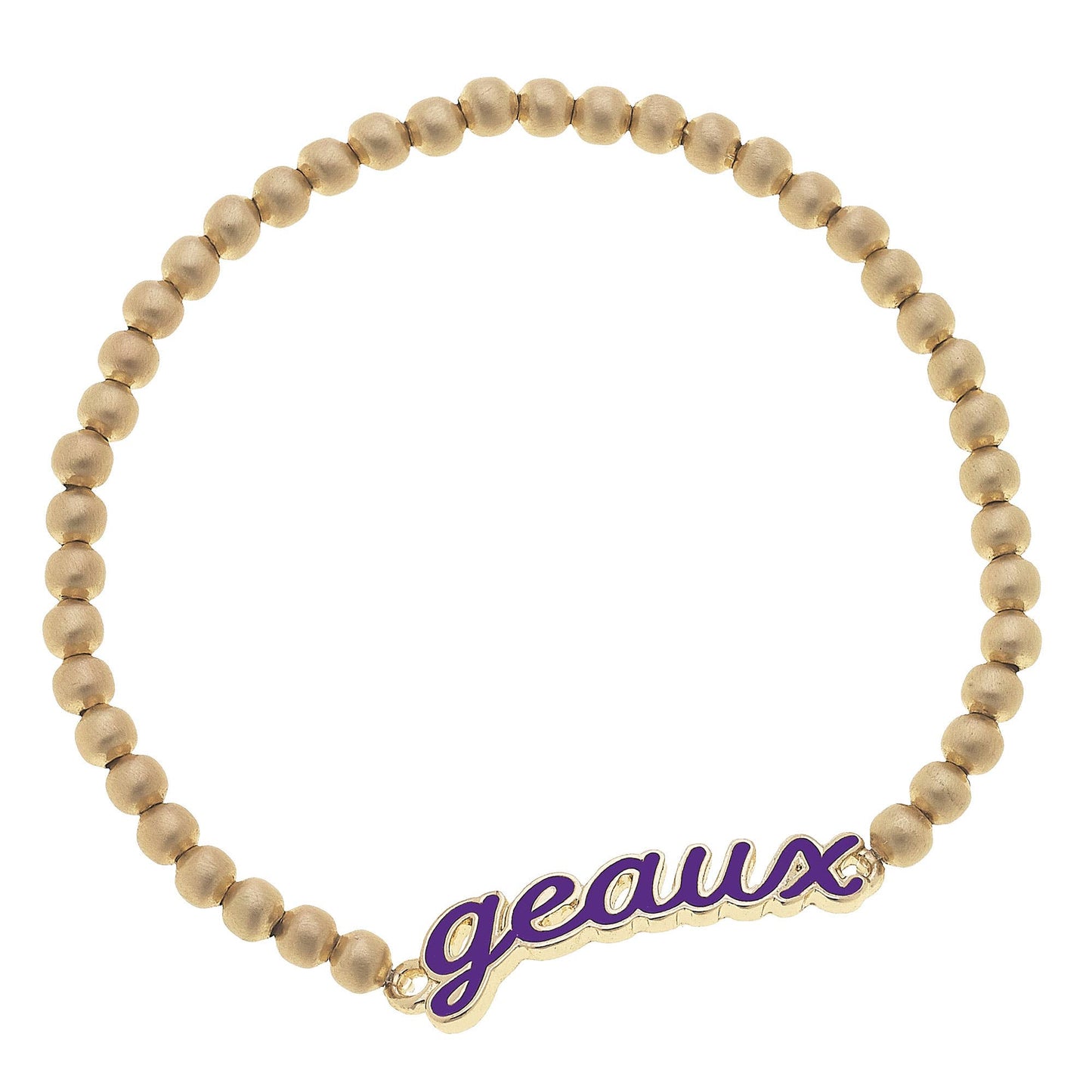 (Accessories) LSU Tigers Enamel Script Stretch Bracelet - A-LSUG