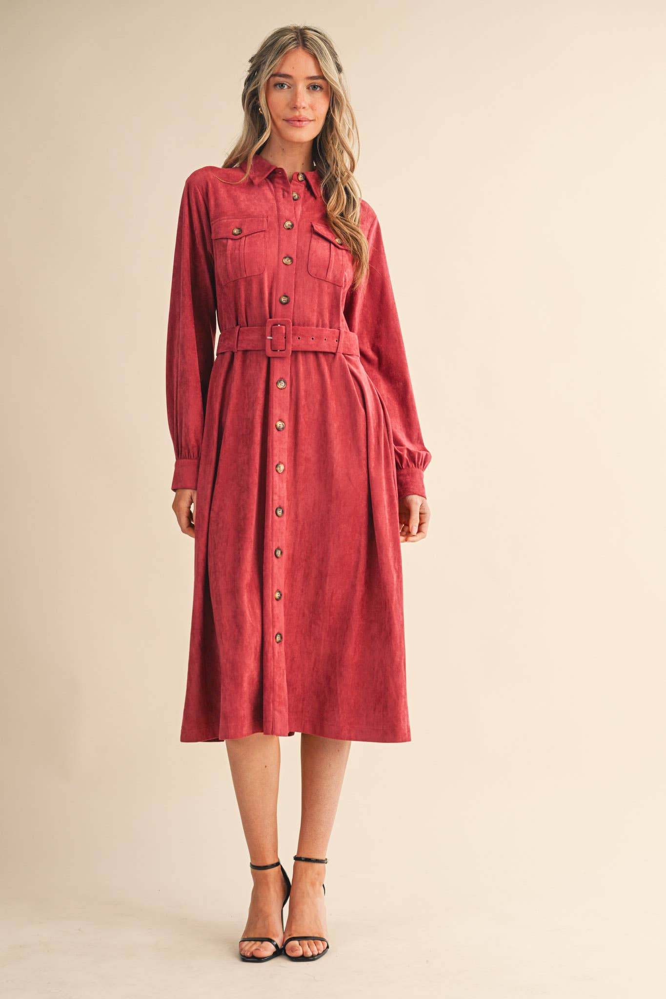 (Misses) SUEDE SHIRT DRESS #M-SSD21