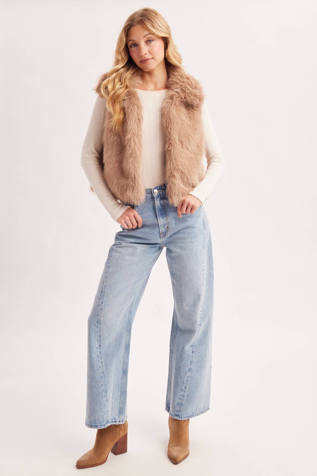 (M Tops) Faux Fur Vest (M-FV50)