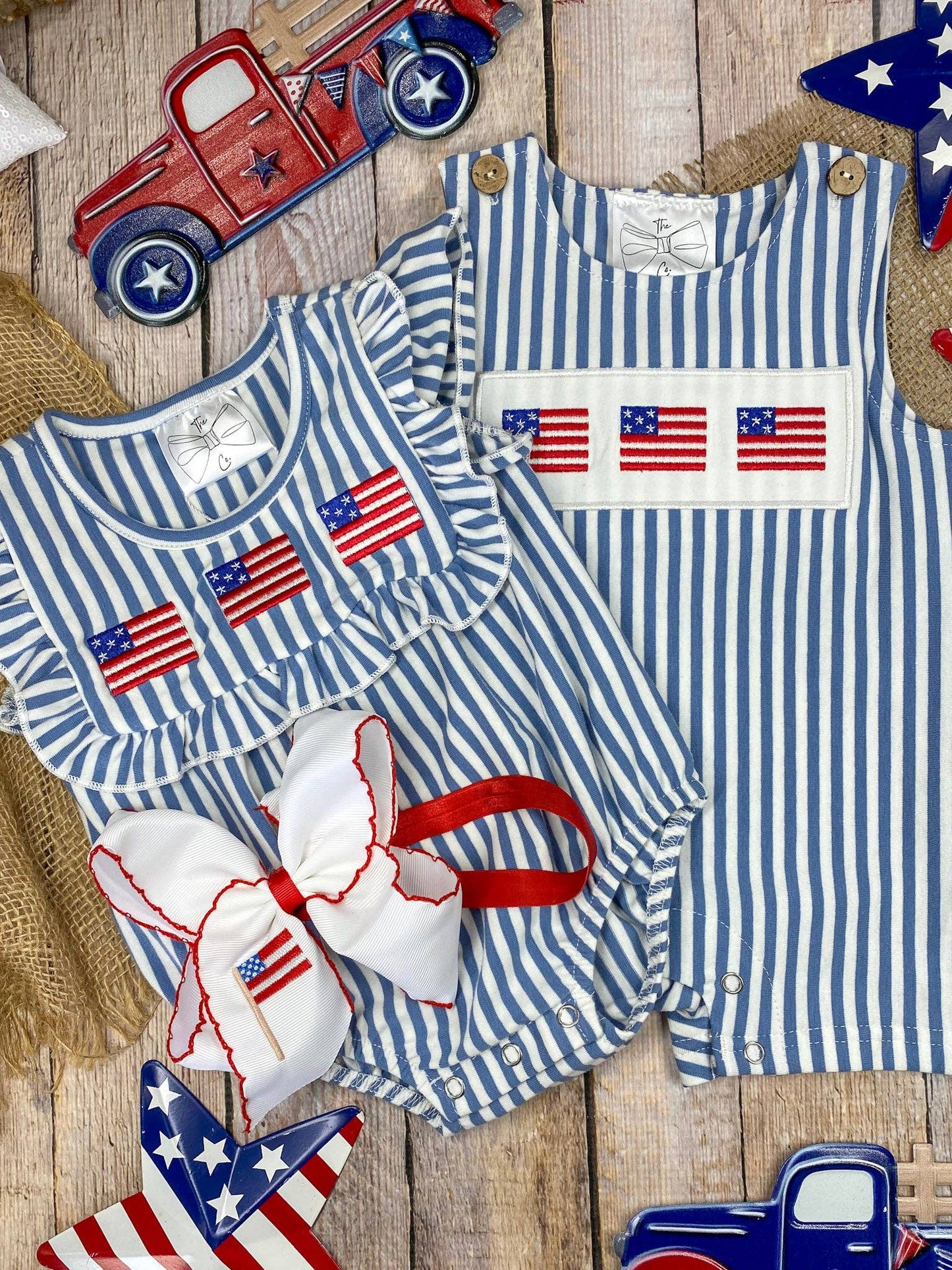 (Boys) American Flag Romper (K-FR43)