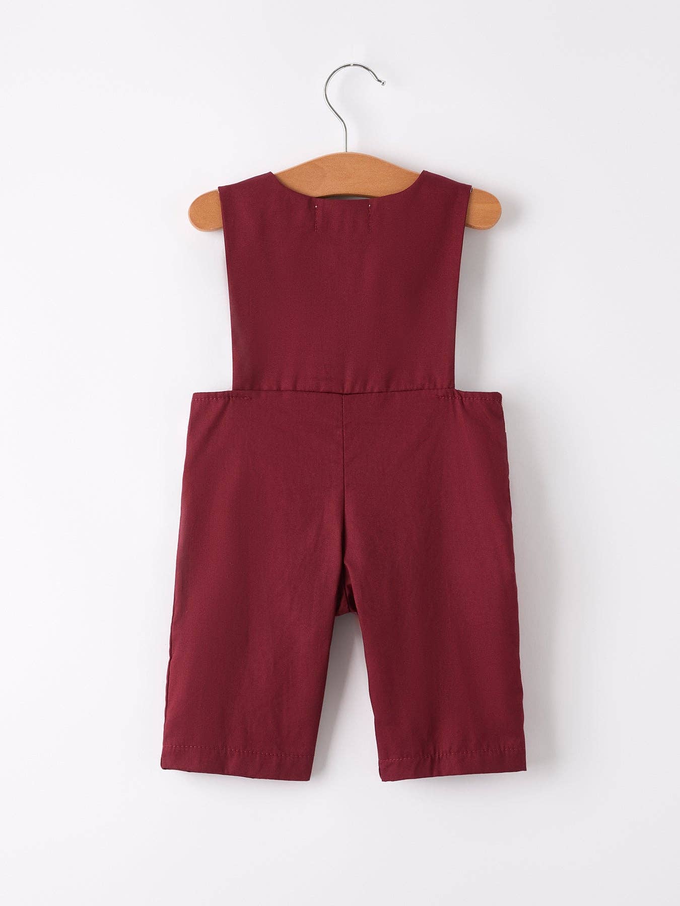 (Toddlers) Dark Red Smocked Church Christ Bishop Boys' Romper (K-SCR16)