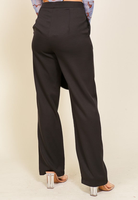 (Misses) High Leg Slacks Waisted Wide #M-BWS23