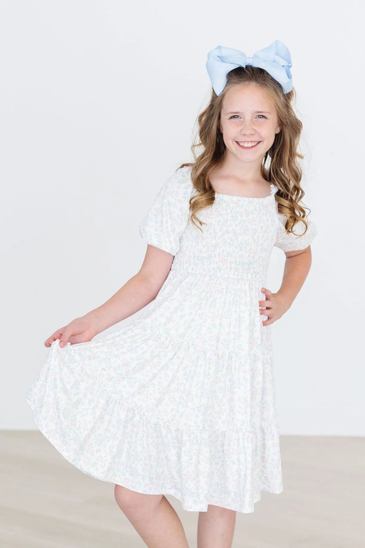 FINAL SALE -  Cloud 9 Smocked Ruffle Dress (K-CSD12)