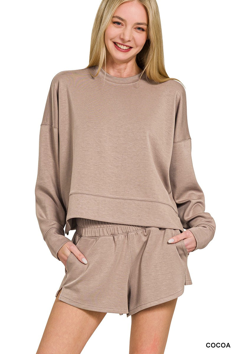 (M Short Set) Scuba Long Sleeve Sweatshirt & Shorts Set (M-CSS34)