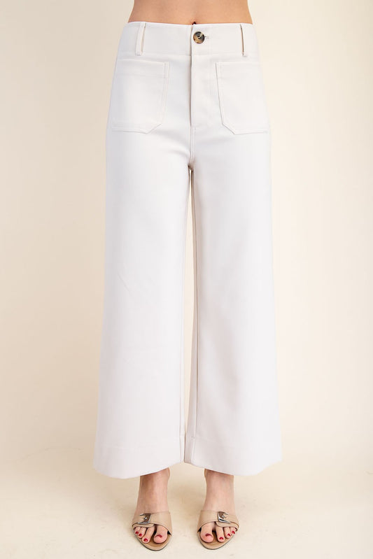 (Misses Pants) Collette Cropped Wide-Leg Pants