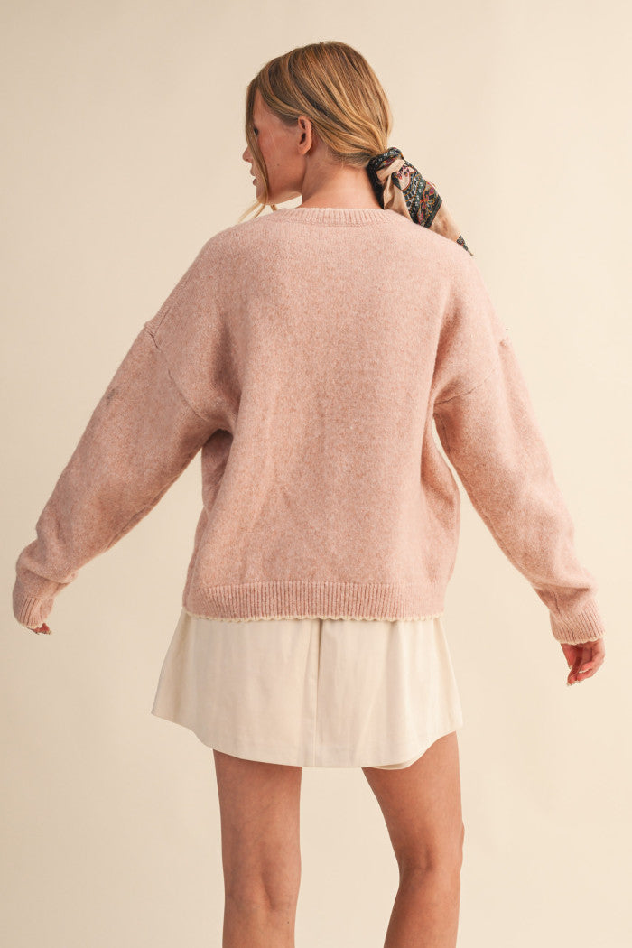 (Misses) - Classic Scalloped Edge Sweater #M-SES21