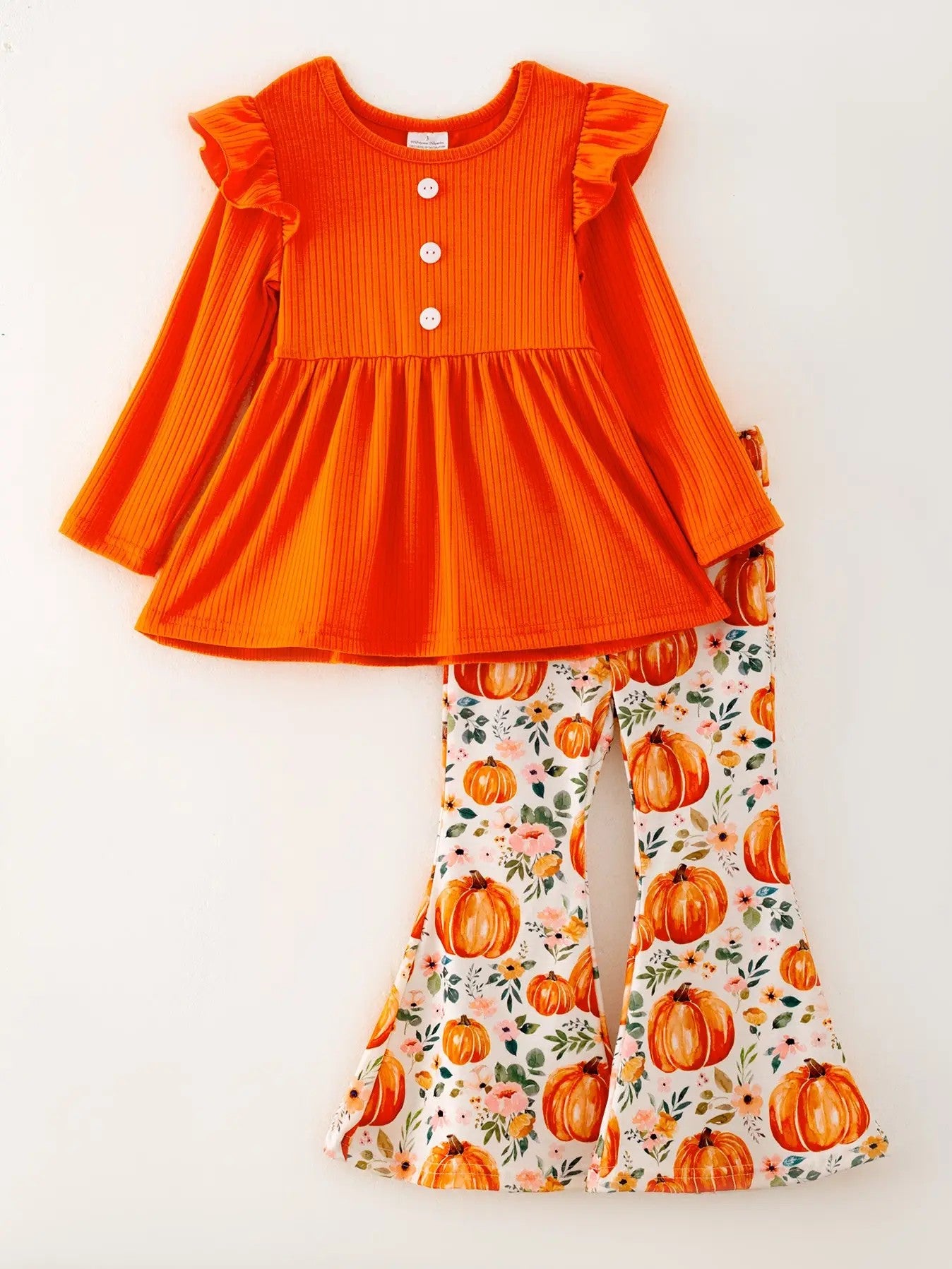 (Toddlers) Girls Fall Pumpkin Shirt / Pant Set - #GPS16