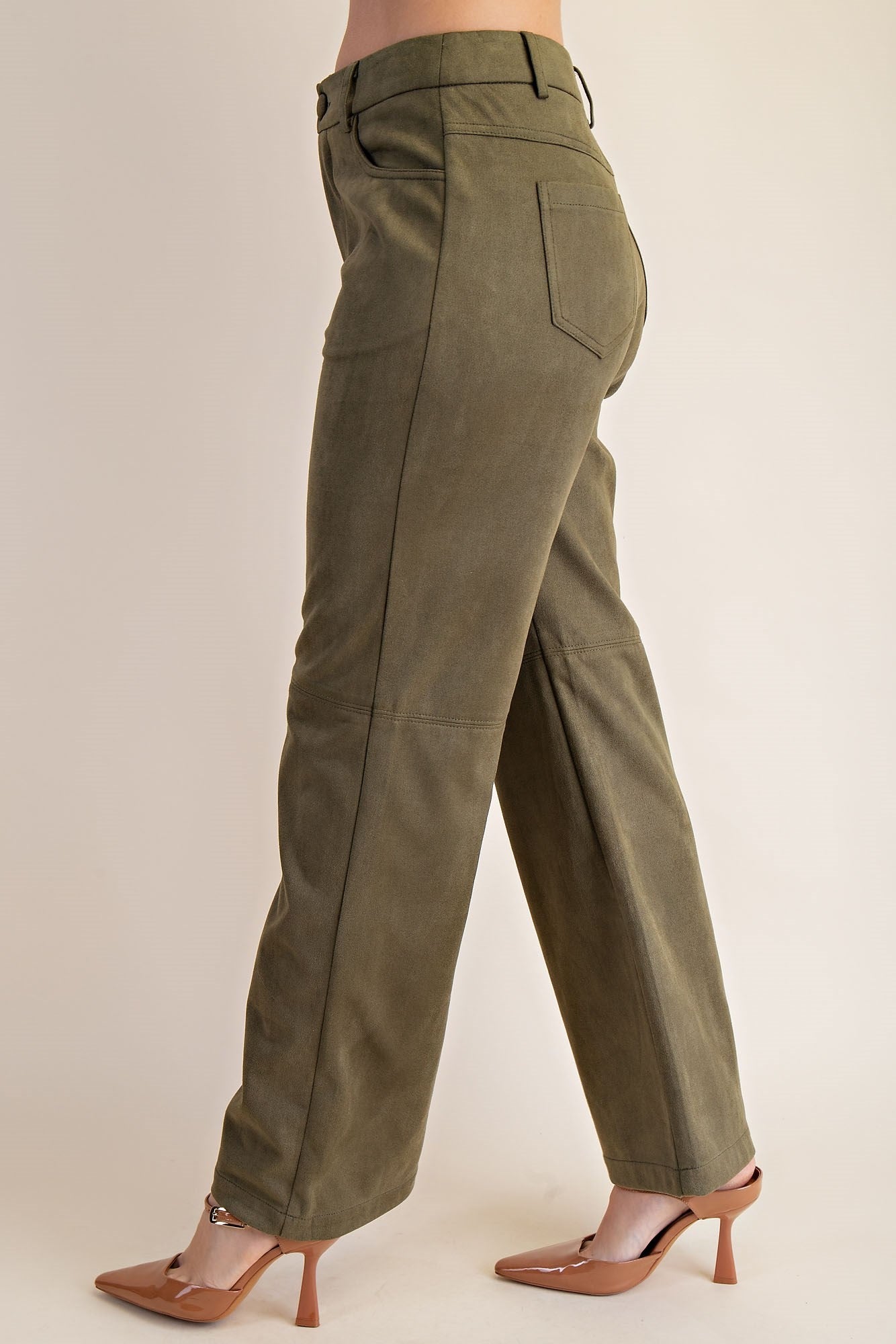 (Misses) - Olive Suede Pants - (M-OSP02)