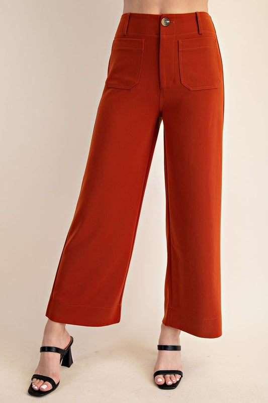 (Misses Pants) Collette Cropped Wide-Leg Pants - (M-CWLP02)
