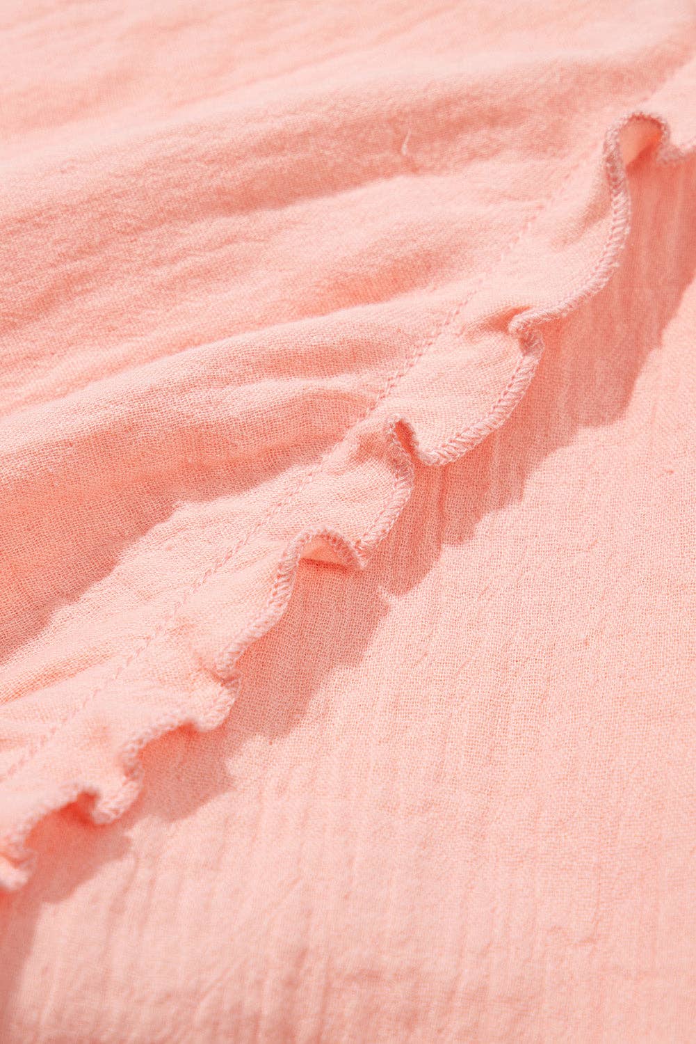 FINAL SALE - Apricot Pink Summer Tie-Back Babydoll Blouse (P-BD07)