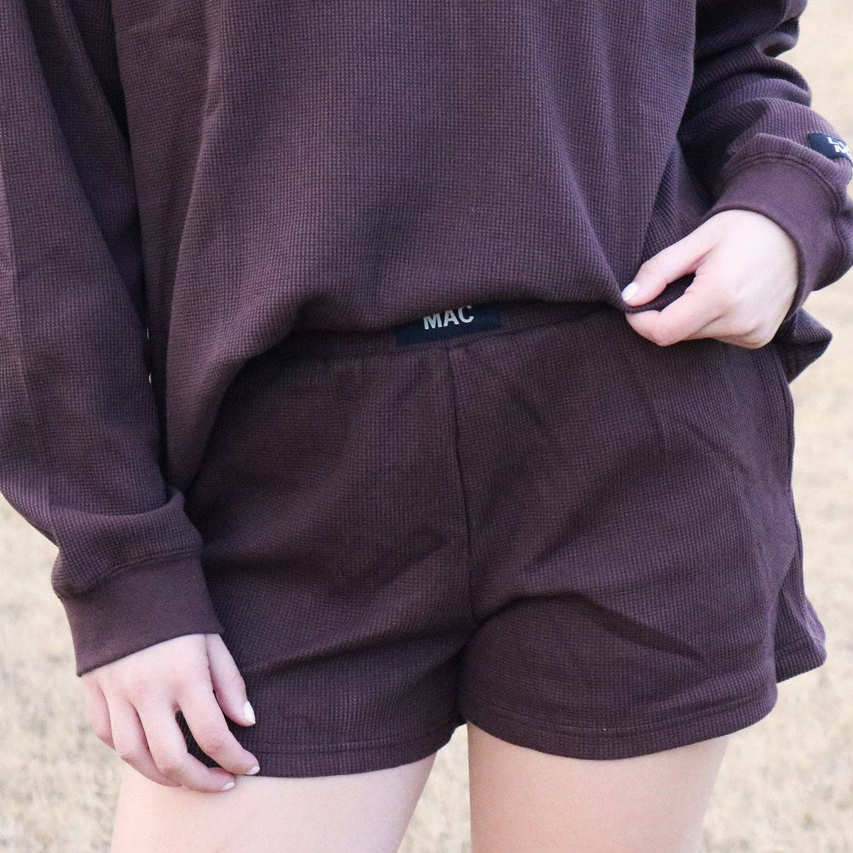 LULU MAC WAFFLE SHORT-BROWN