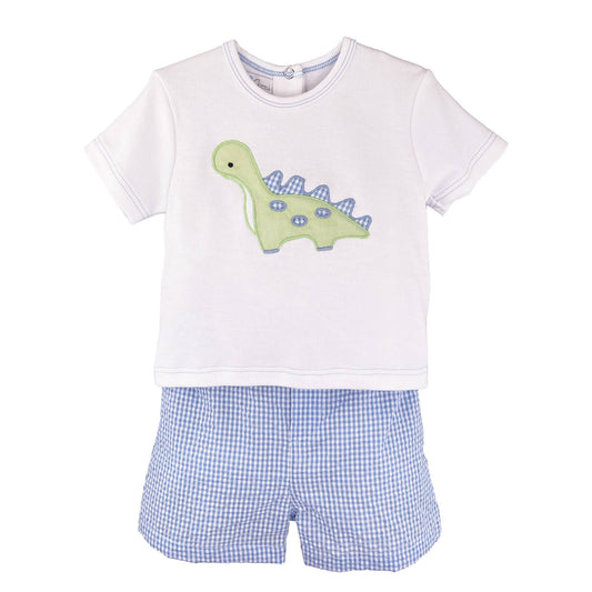 FINAL SALE -  Dinosaur Applique Shirt & Short Set  K-DSS03