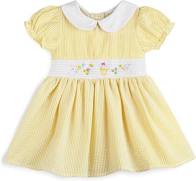 (Girls) Yellow Smocked Dress (K-YS36)