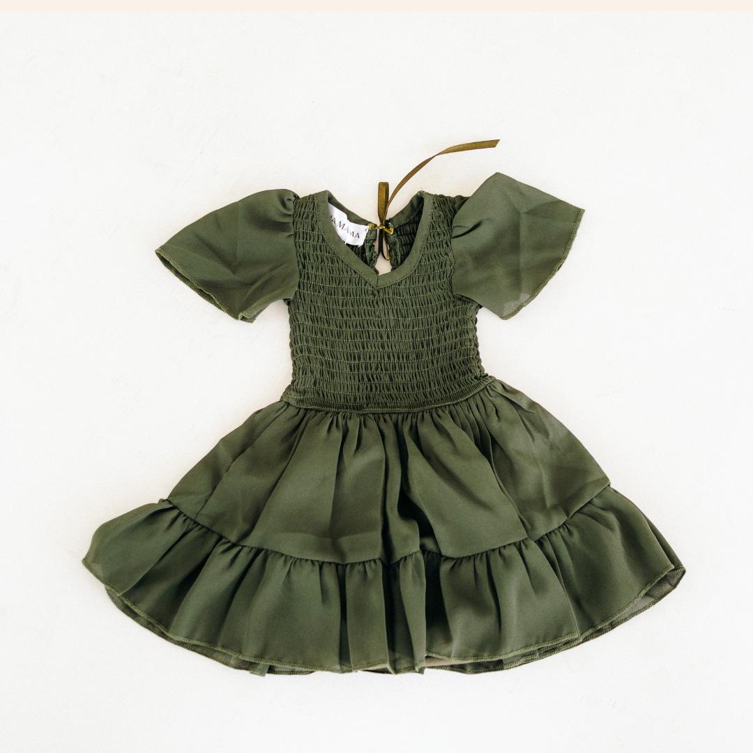 (Girls) Green Chiffon Dress (G-GD48)