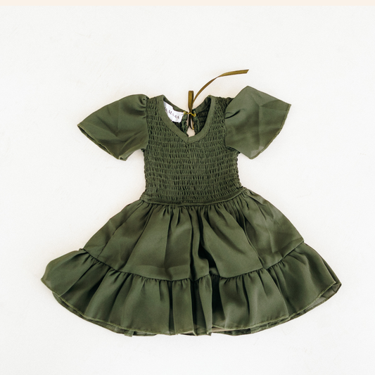 (Girls) Green Chiffon Dress (G-GD48)