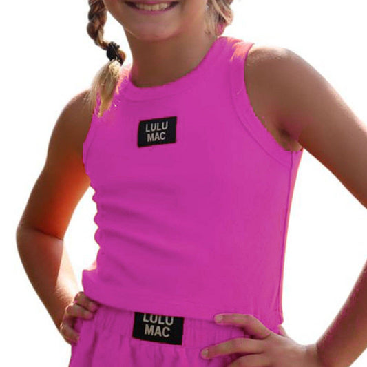 (Girls) Lulu Mac Kids Hot Pink Tank (K-PTLM44)