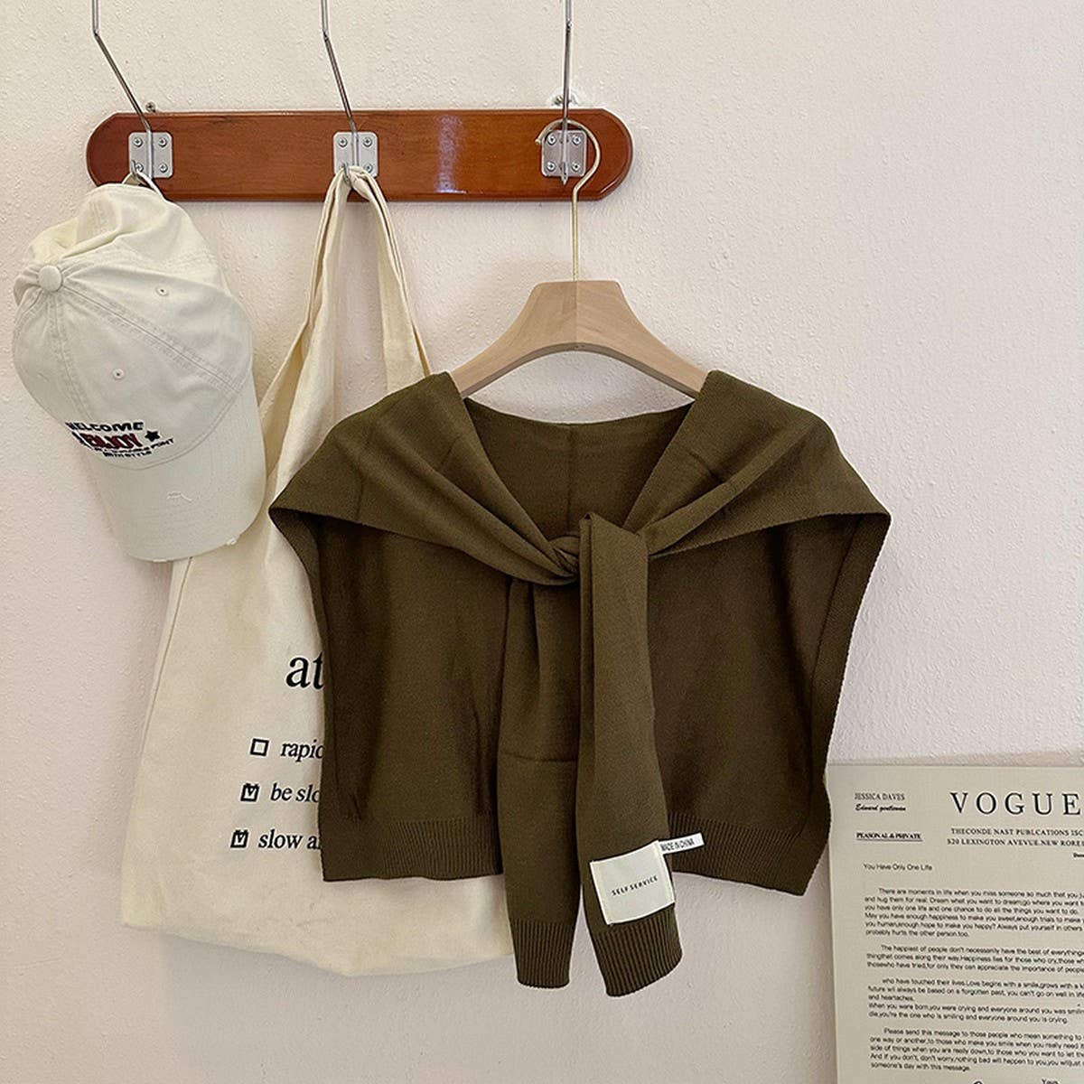 (M Tops) Solid Color Knitted Knotted Shawl–Casual & Cozy (A-KKS)