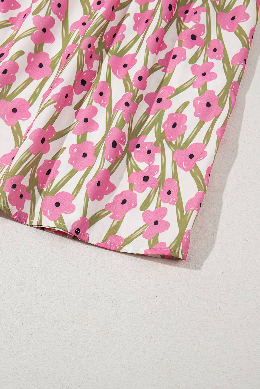 FINAL SALE -  Ruffle Trim Square Neck High Waist Floral  (P-RSND11)