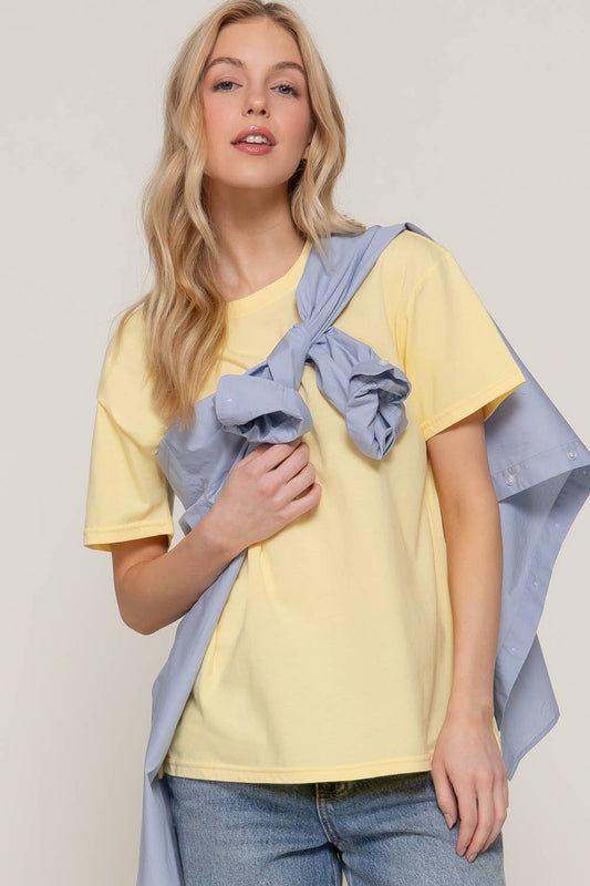 (M Tops) Short Sleeve Round Neck T-Shirt (M-BT32 / M-PT32 / M-YT32)