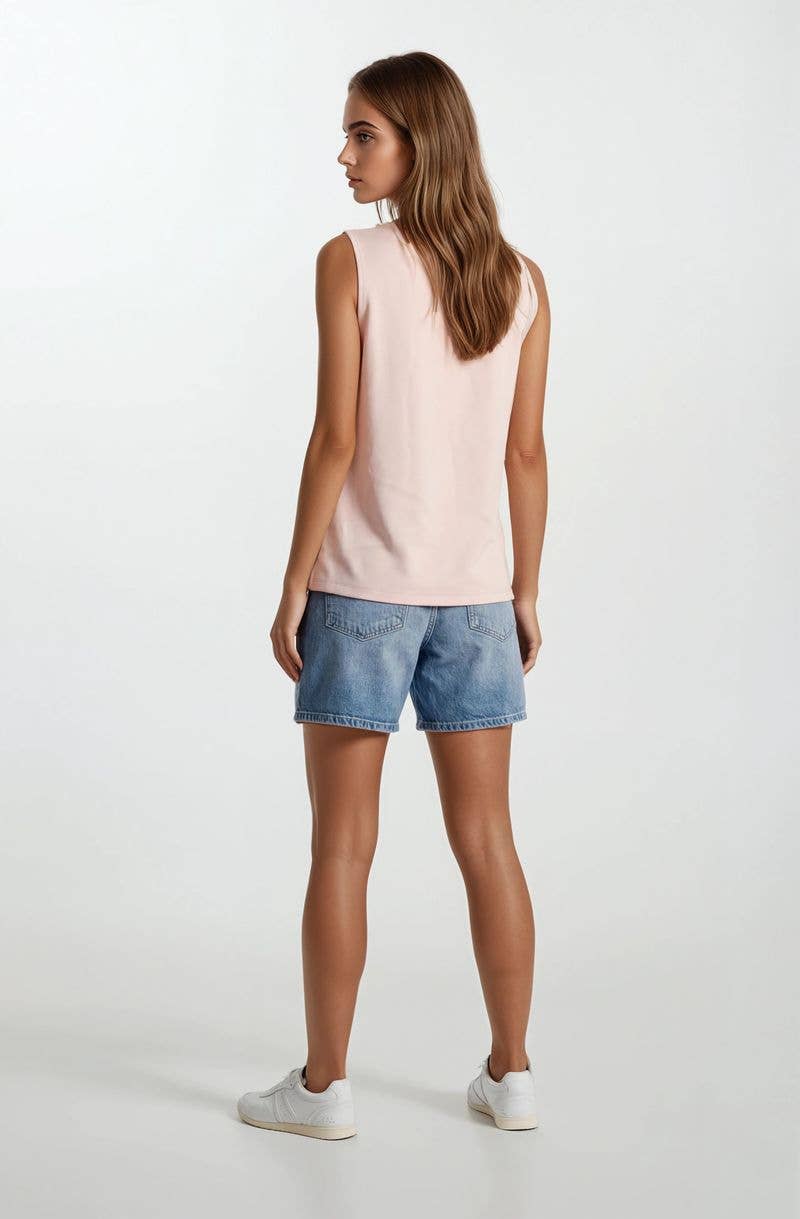 (M Tops) BUTTERY SOFT BRUSHED MODAL SLEEVELESS SWING TOP (M-BT41)