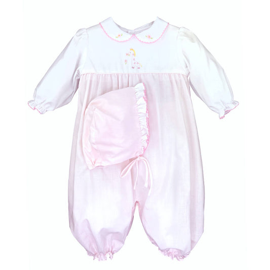 (Infant Girls) Embroidered Giraffe Convertible Bag #K-EGC03