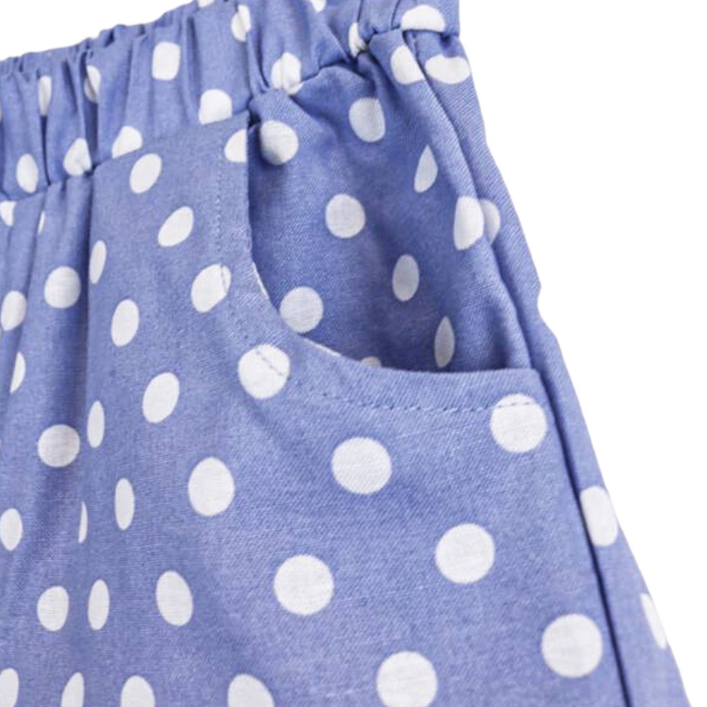 (Girls) Blue Polka Dot Shorts (K-PDB35)