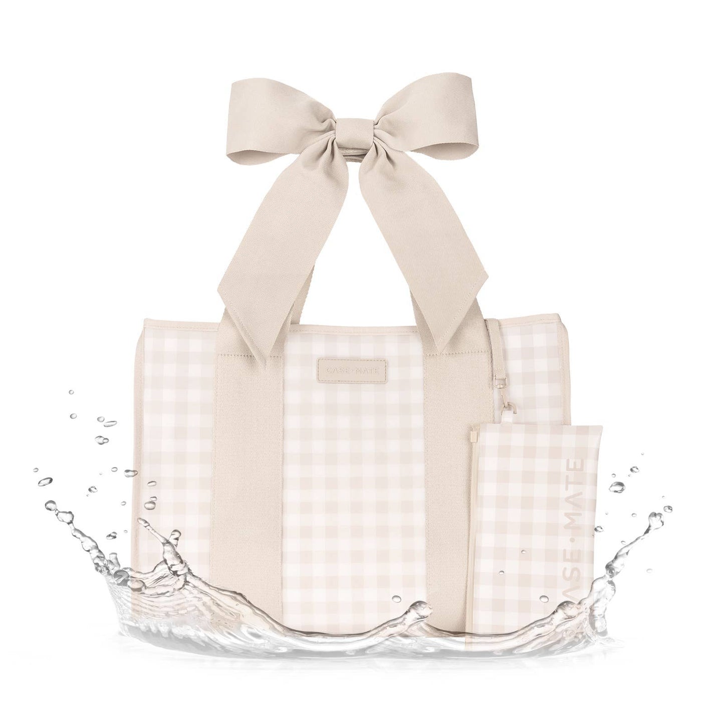 (Bags) Case-Mate Latte Gingham Bow Jelly Tote Bag (A-GB33)