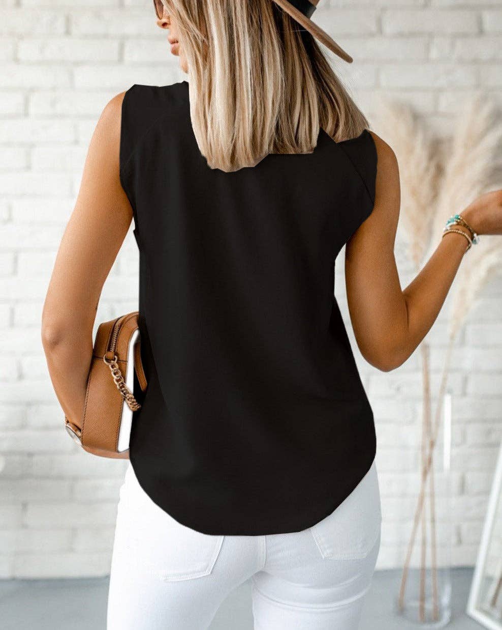 (M Tops) Knotted V-Neck Tank Top (M-KTP05) (M-KTB05)