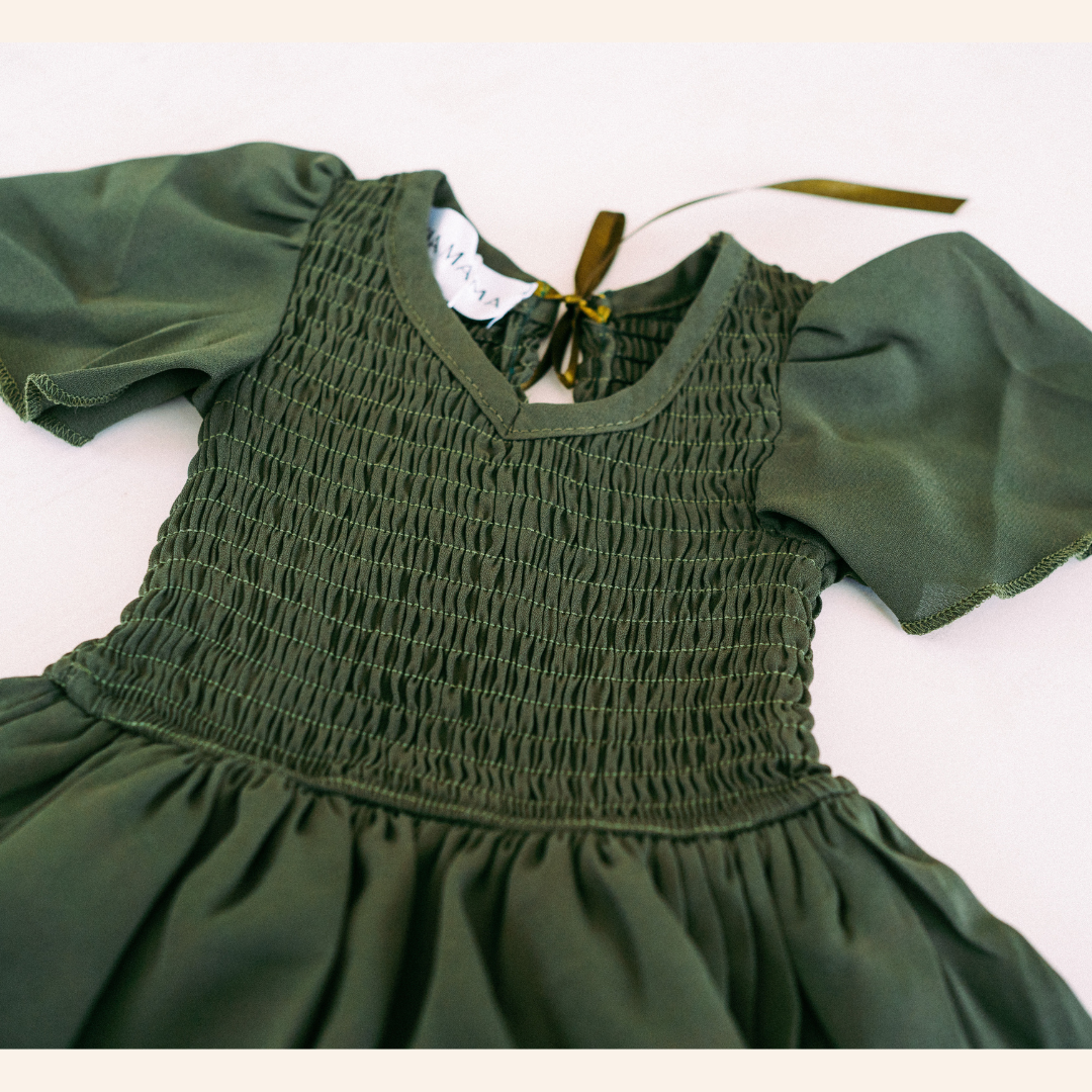 (Girls) Green Chiffon Dress (G-GD48)