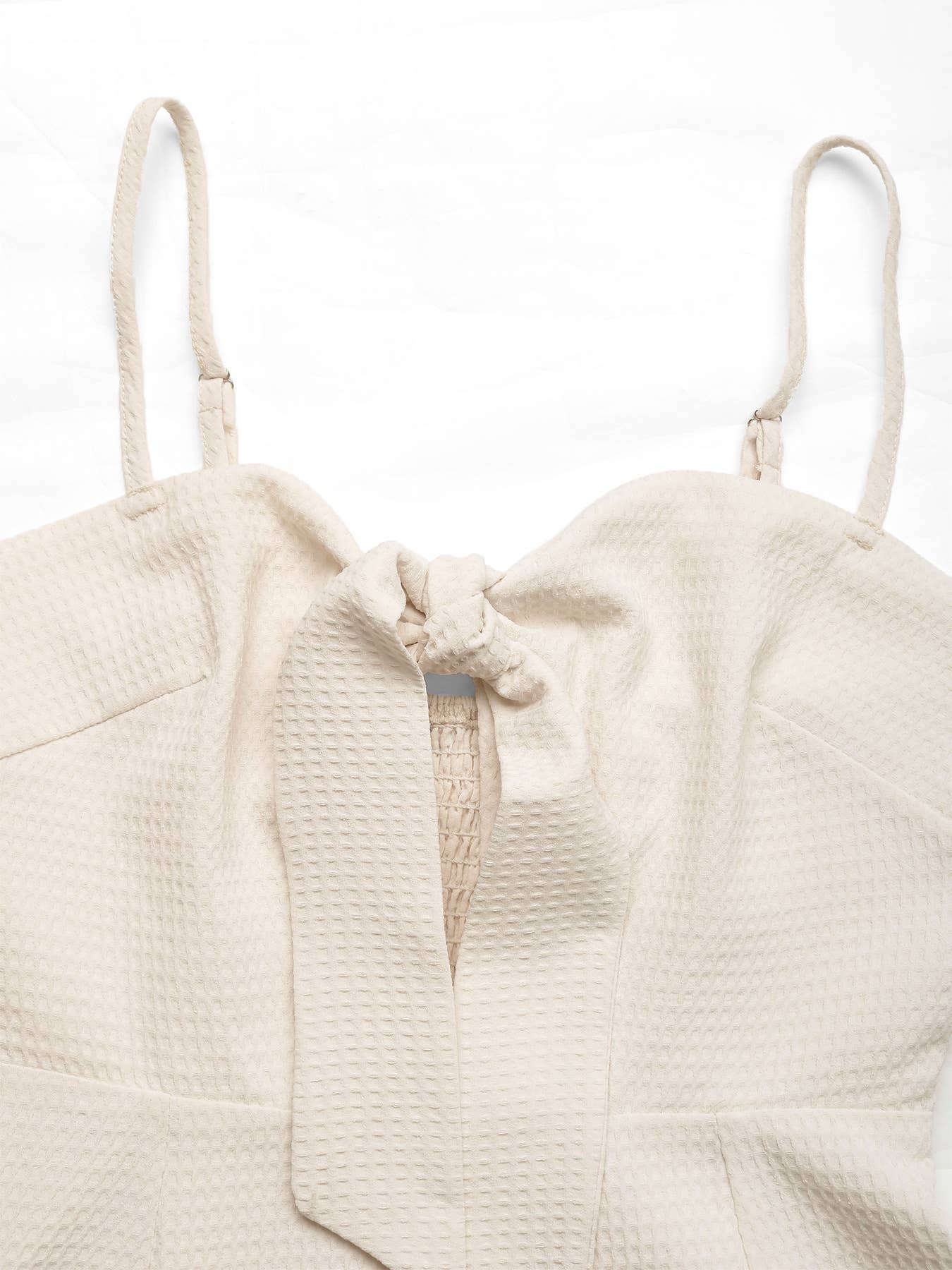 (M Jumpsuit) Sexy Suspender Tie Waffle Lace-Up Tassel Jumpsuit (M-TWR10)