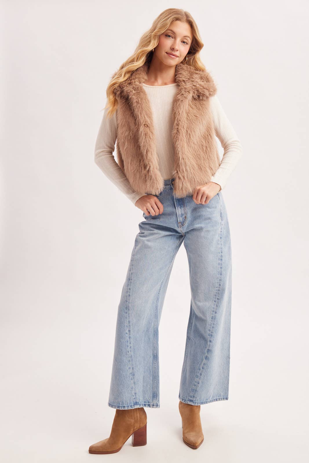 (M Tops) Faux Fur Vest (M-FV50)