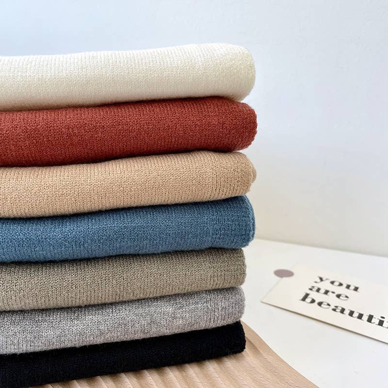 (M Tops) Solid Color Knitted Knotted Shawl–Casual & Cozy (A-KKS)