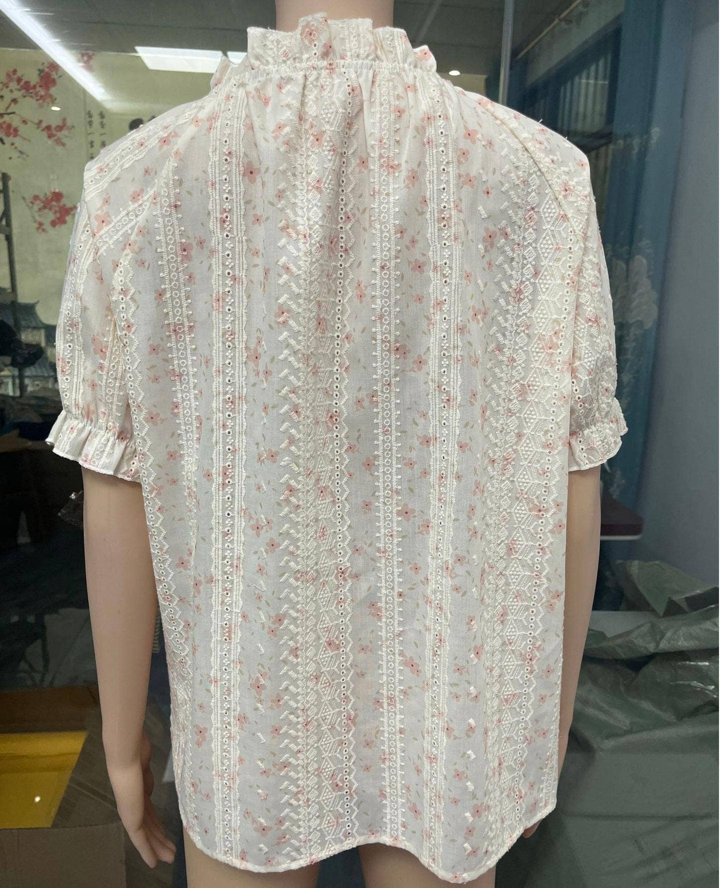 (M Tops) Ruffle Floral Blouse (M-RF30)