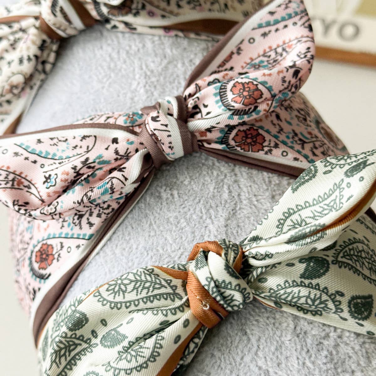 (Accessories) Paisley Satin Wide Headband with Knot - (A-PH)
