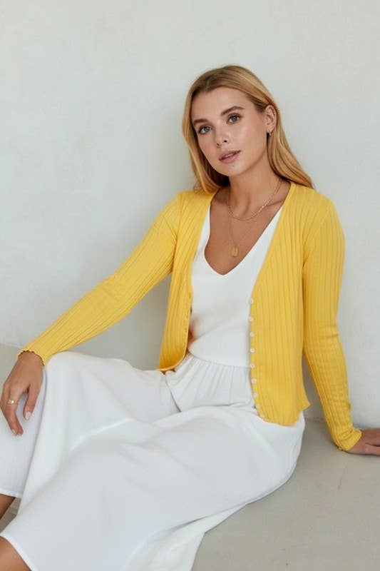 (M Sweater) Button Sweater (Orange & Yellow Options) (M-BS38)
