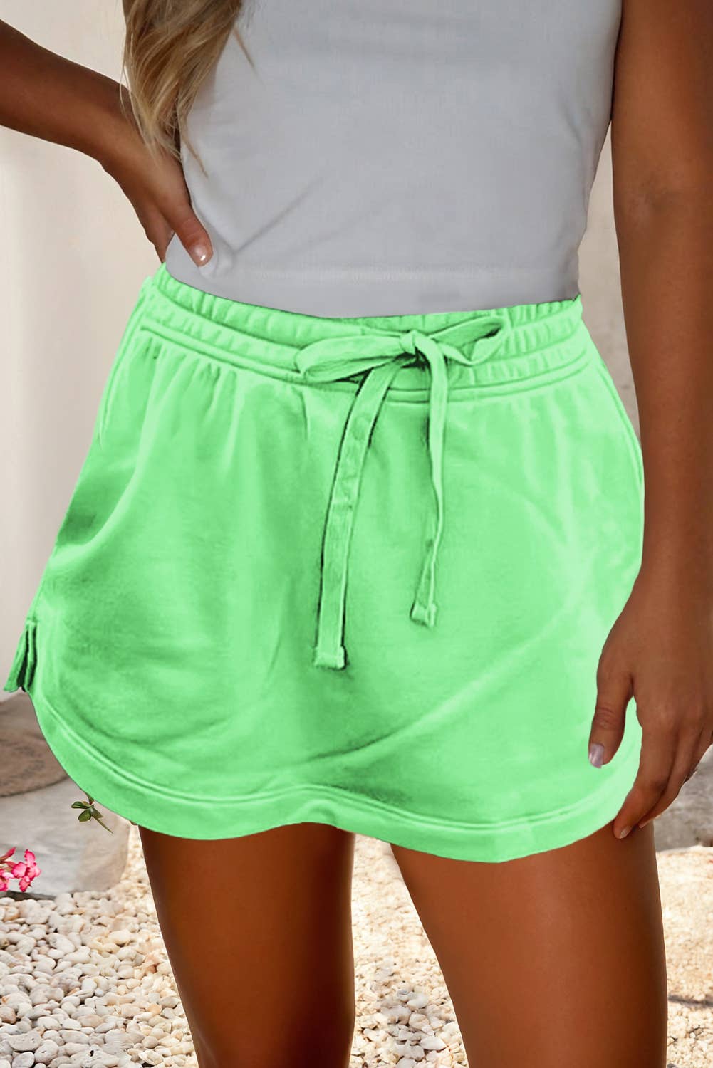 (M Shorts) Terry Drawstring Mini Skort with Pockets (M-DMS04)