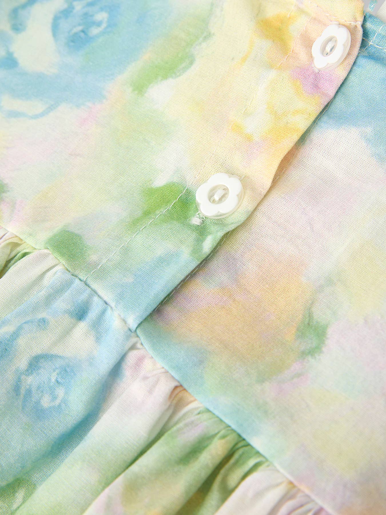 (Girls) Pastel Floral Embroidered Peter Pan Collar Dress (K-EPD16)