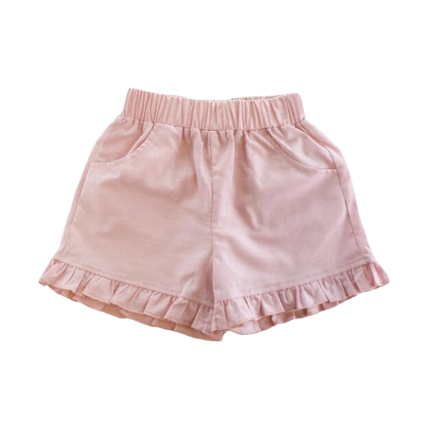 (Girls) Pink Ruffle Hems Shorts (K-RP35)