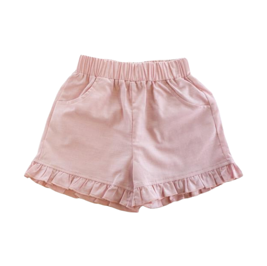 (Girls) Pink Ruffle Hems Shorts (K-RP35)