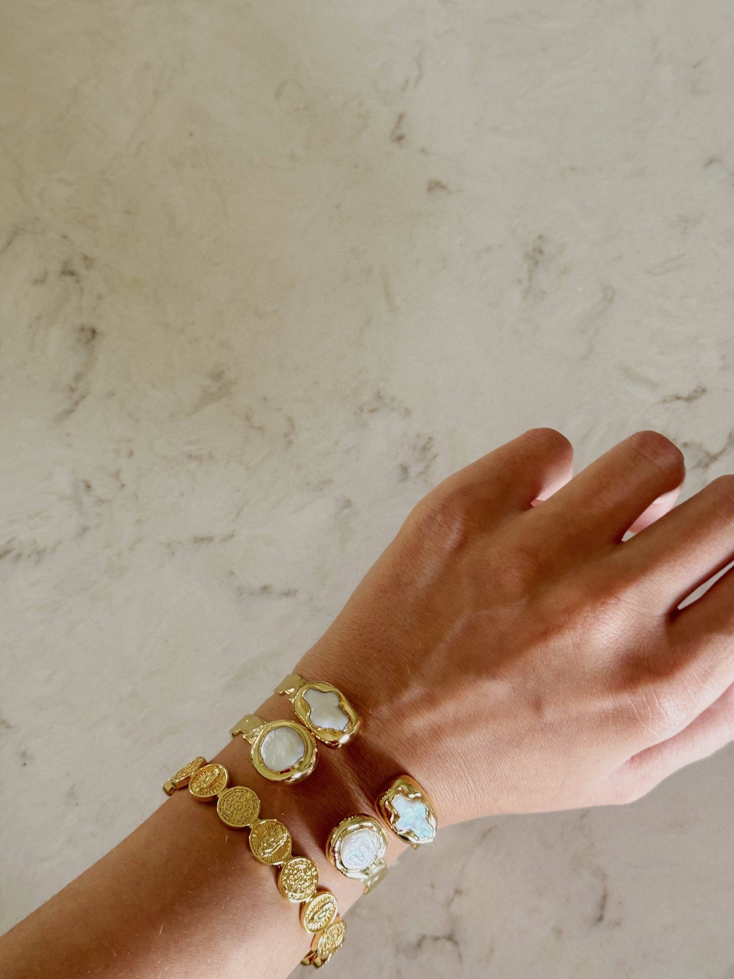 (Jewelry) Milan Freshwater Pearl Bangle (A-LM46)
