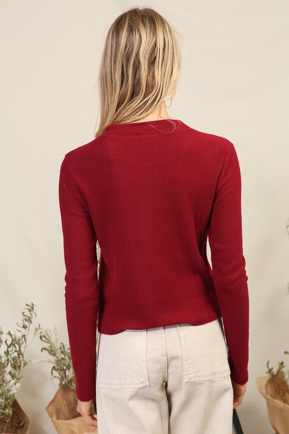 (Misses) Long Sleeve Top with Button Detailing #M-TBD23