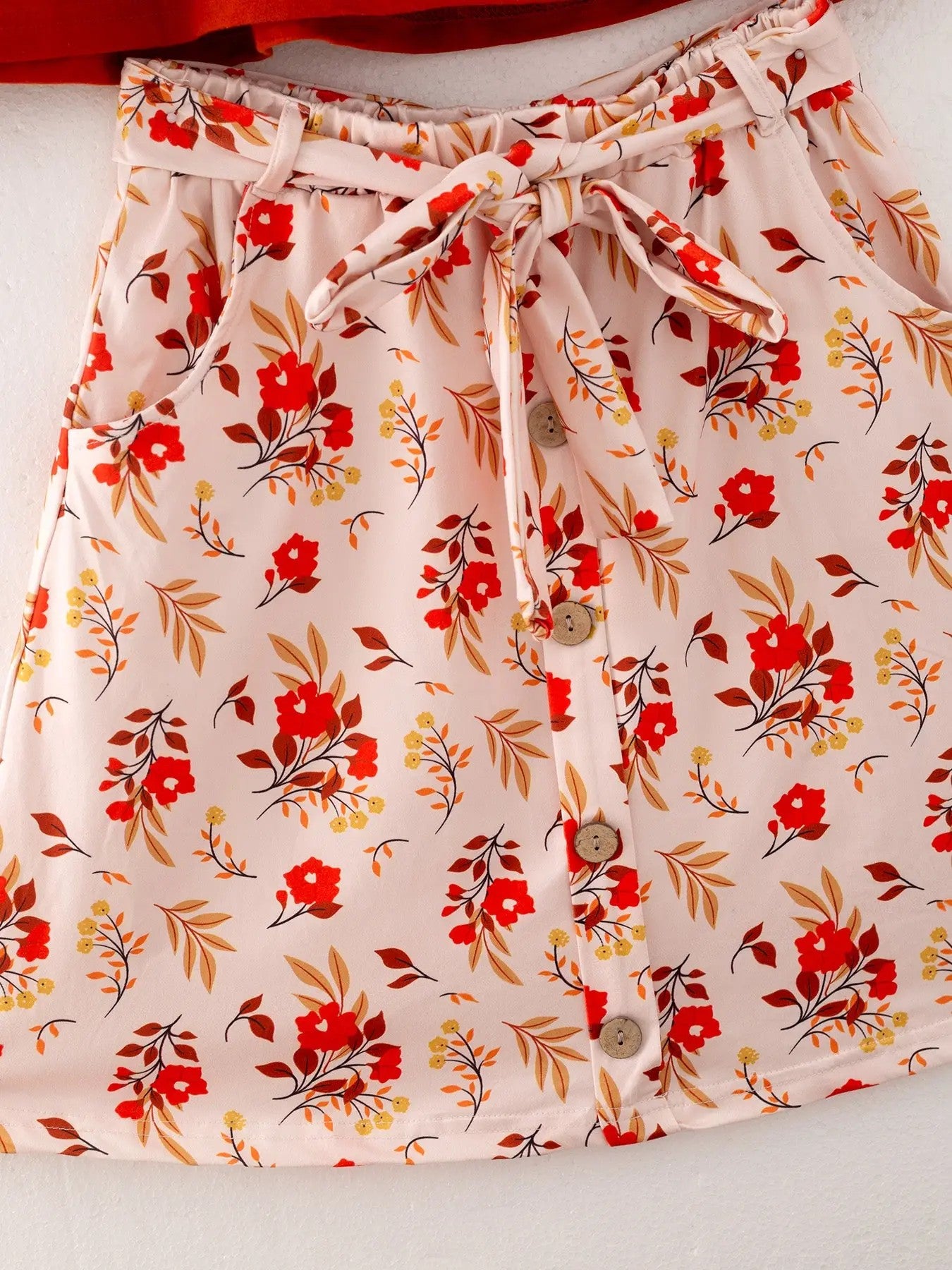 (Toddlers) Girls Fall Shirt/Skirt Set #K-ROS16