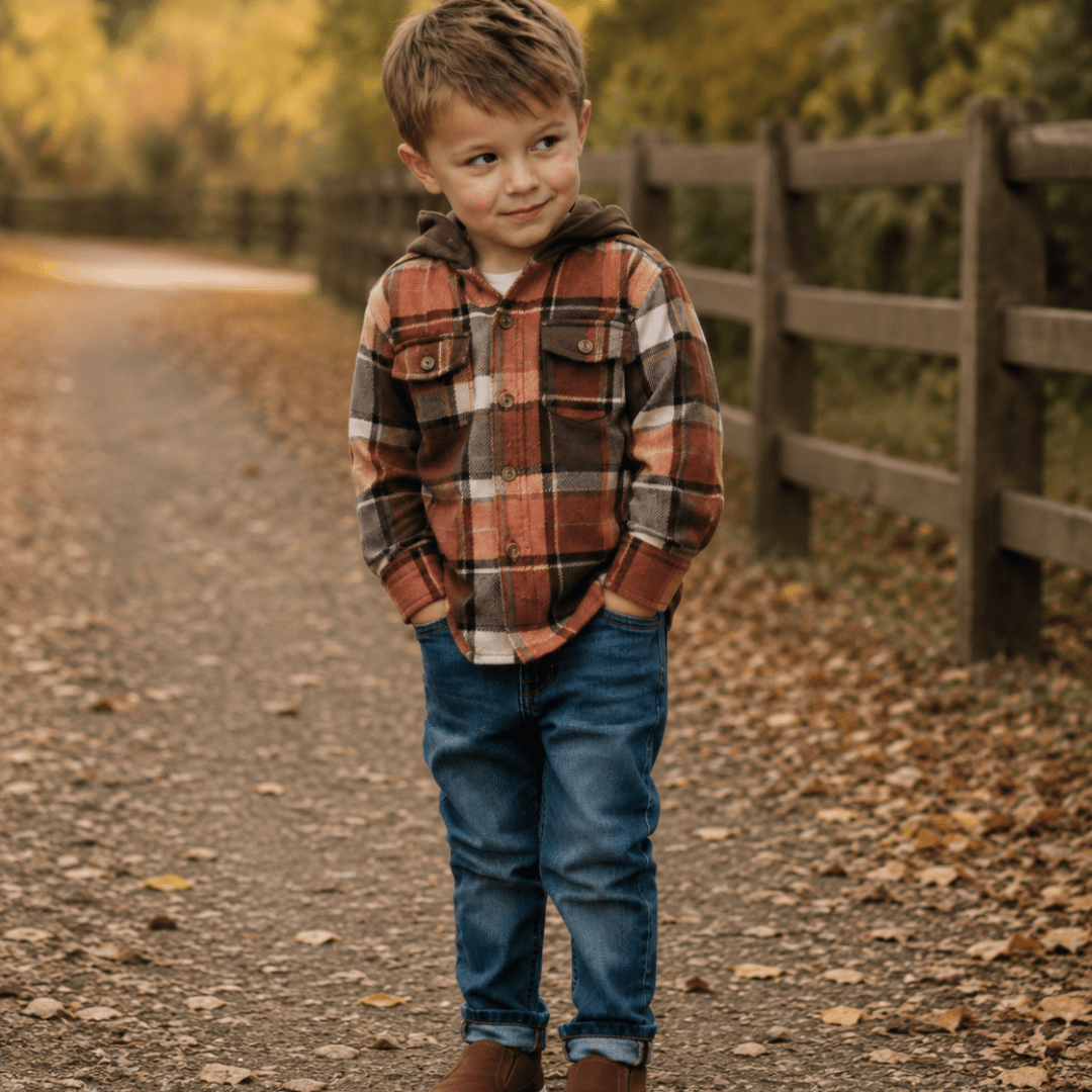 Brown & Rust Plaid Flannel (B-PF48)