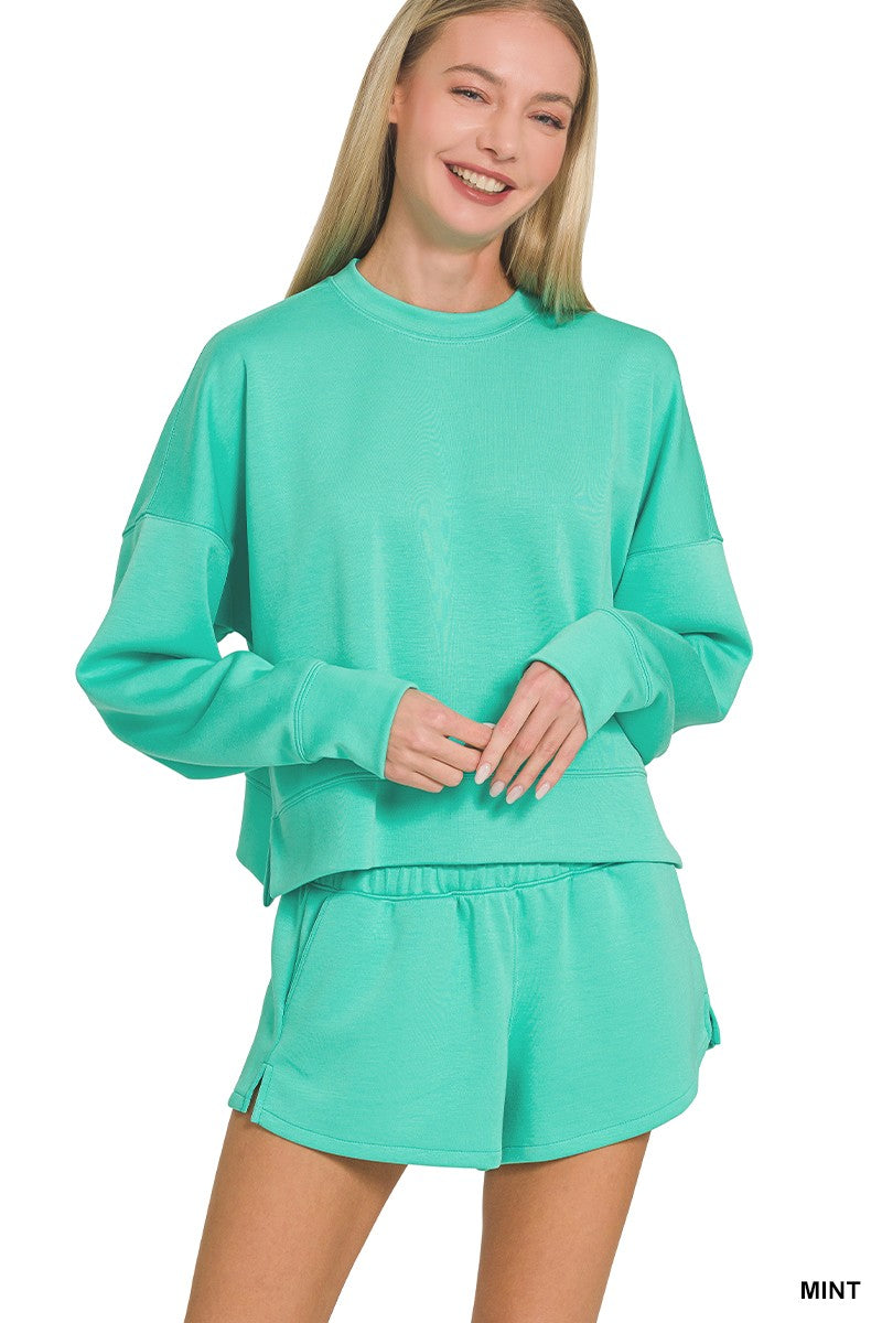 (M Short Set) Scuba Long Sleeve Sweatshirt & Shorts Set (M-MSS34)