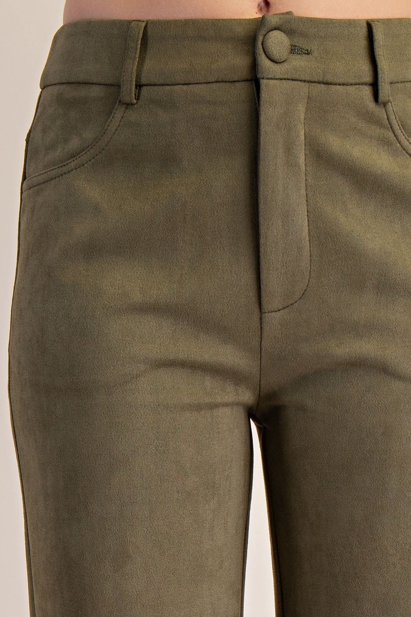 (Misses) - Olive Suede Pants - (M-OSP02)
