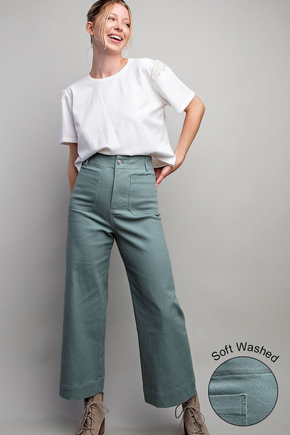 (M Pants) Soft Washed Wide Leg Pants (M-WLP13)